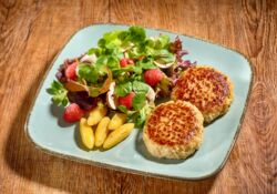 Pan-cooked burger without onions,