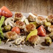 Mini-Partyfrikadellen mit Frühlingssalat