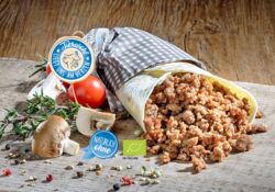 Bio-Rinderhackfleisch mit Kartoffeln, neutral gewürzt, ohne Fett gebraten,